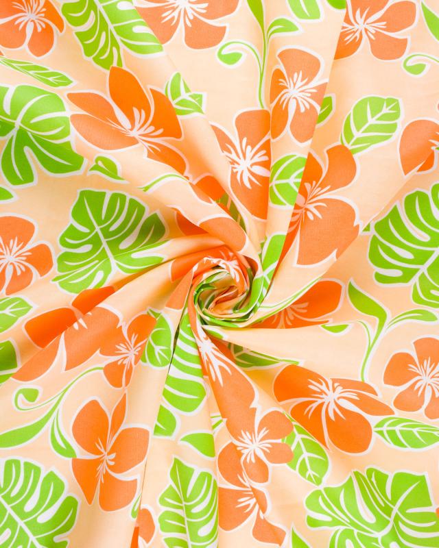 Tissu Polynésien MOEMOEA Orange - Tissushop